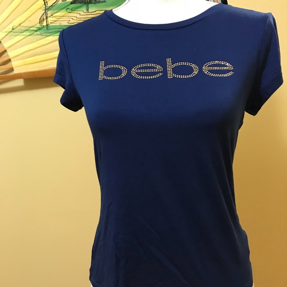 Bebe Tops Brand New Bebe Studded Logo Tee Shirt S Poshmark